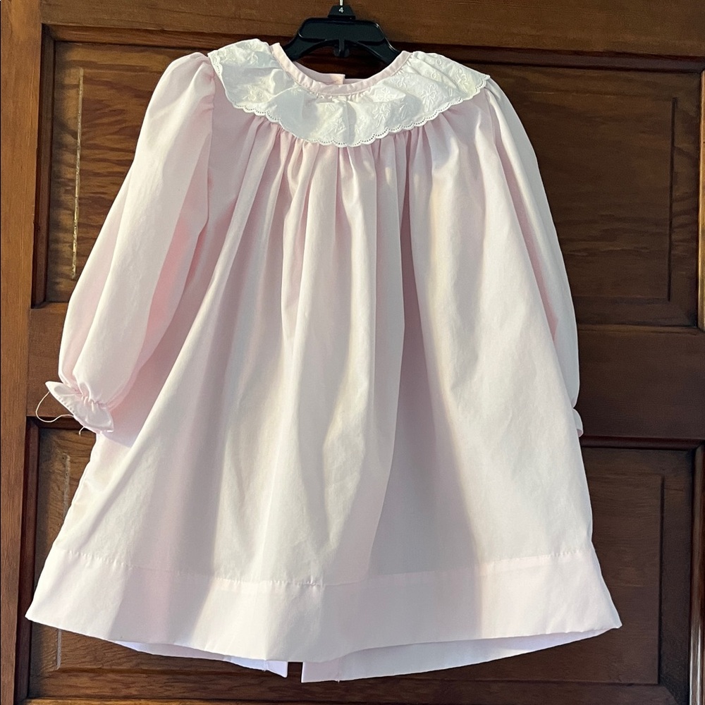 Pink Kids Dress with White Collar